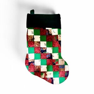 Patchwork Handmade Quilted Christmas Stocking - large  capacity